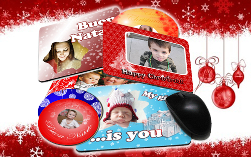 Tappetini mouse personalizzati con grafiche natalizie